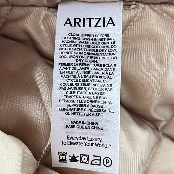 Aritzia TNA Cozy Canvas Zip Hoodie Jacket Coat Womens XL‎ Beige Tan Workwear - Picture 16 of 16